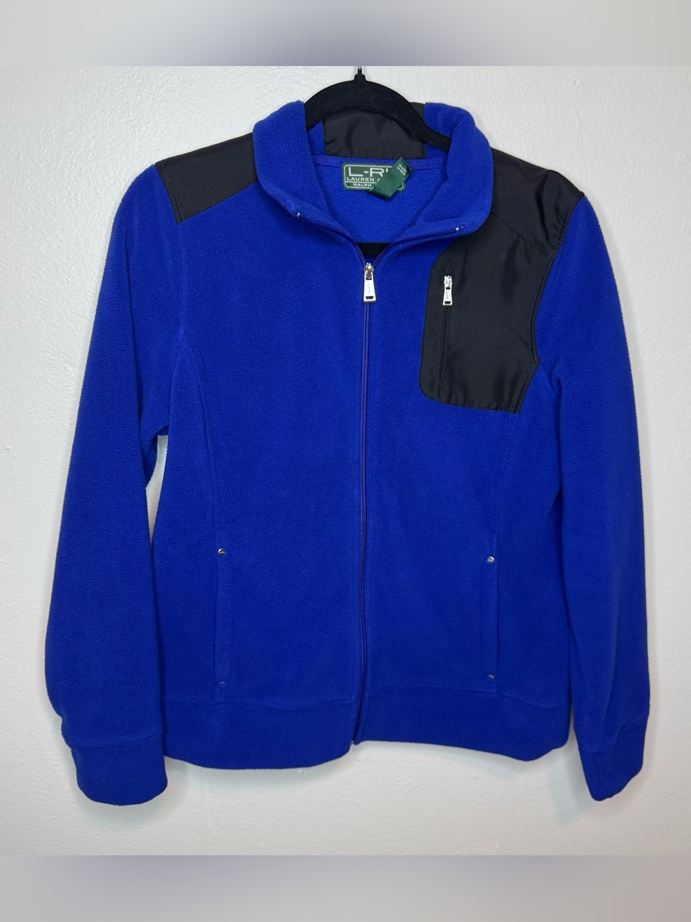 Lauren Ralph Lauren Active Women's Fleece Jacket Navy Long Sleeve Zip Vintage